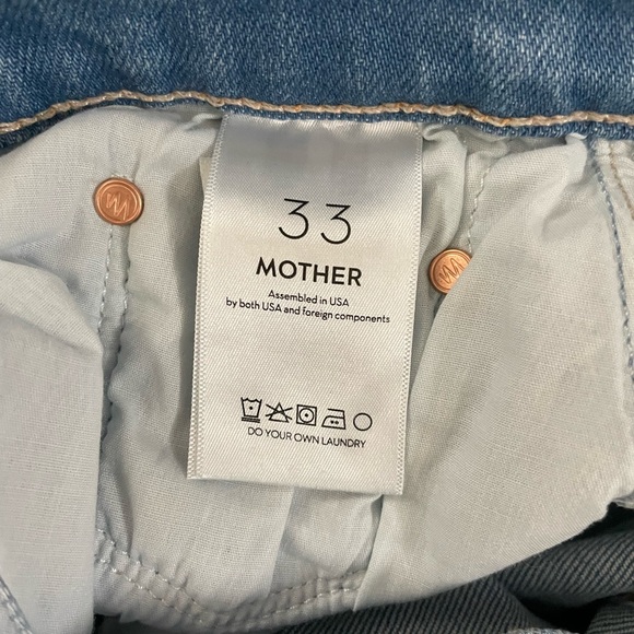 NEW MOTHER Rambler High Rise Ankle Straight-Leg Jeans Going Dutch Blue Size 33 - Picture 9 of 12
